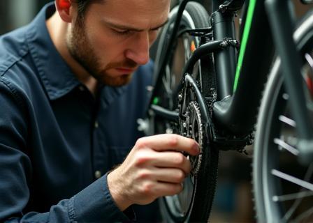 Monteur voert onderhoud uit aan elektrische fiets